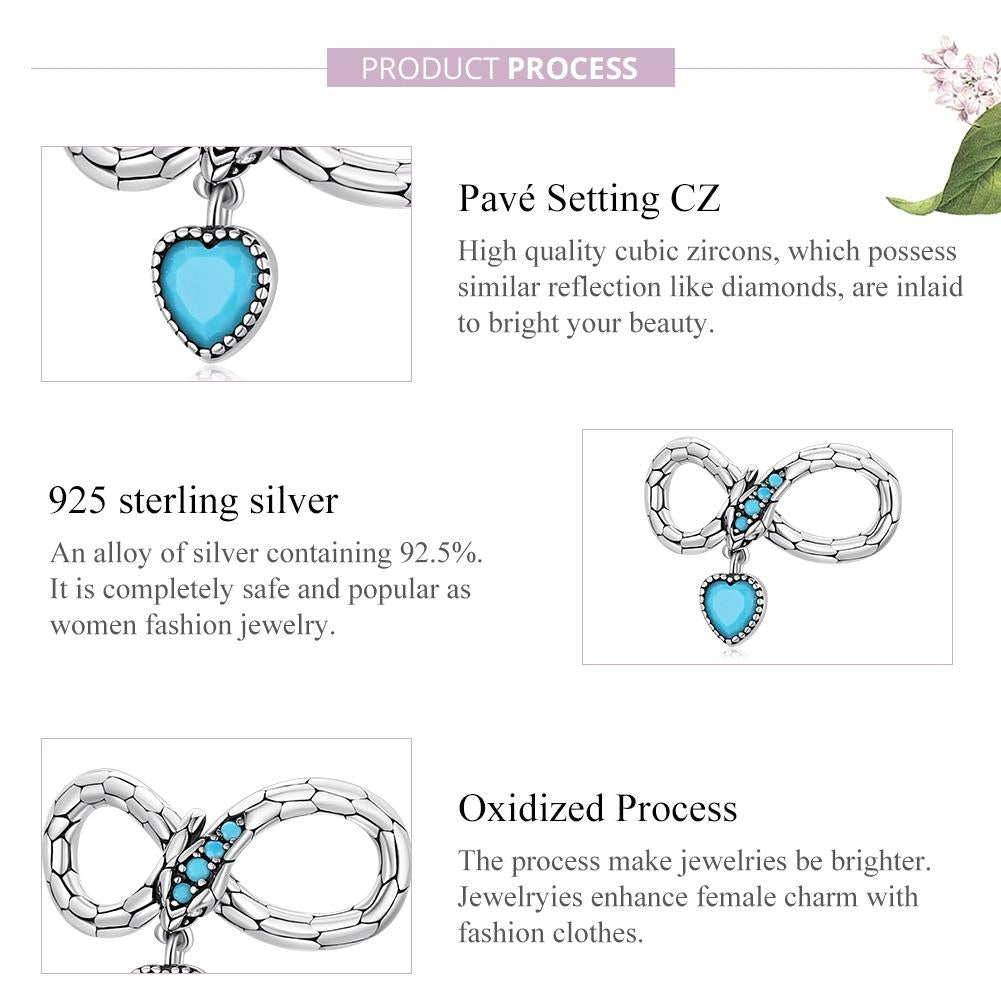925 Sterling Silver Snake Love Beads For Diy Bracelets & Necklaces 5
