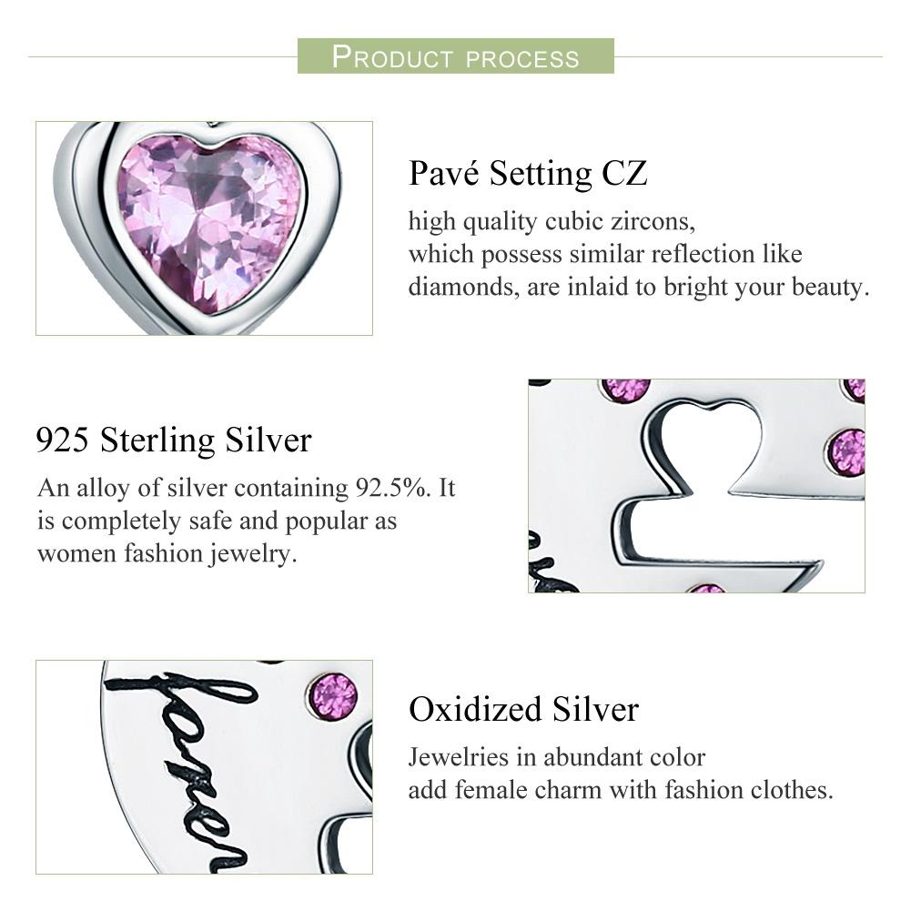 925 Sterling Silver Diamond Heart Spoon Bracelet 5
