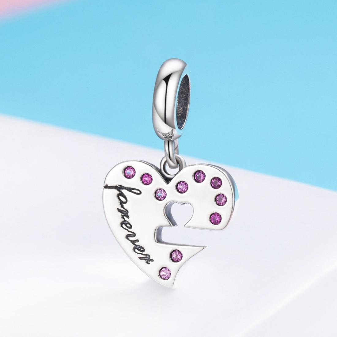 925 Sterling Silver Diamond Heart Spoon Bracelet 7