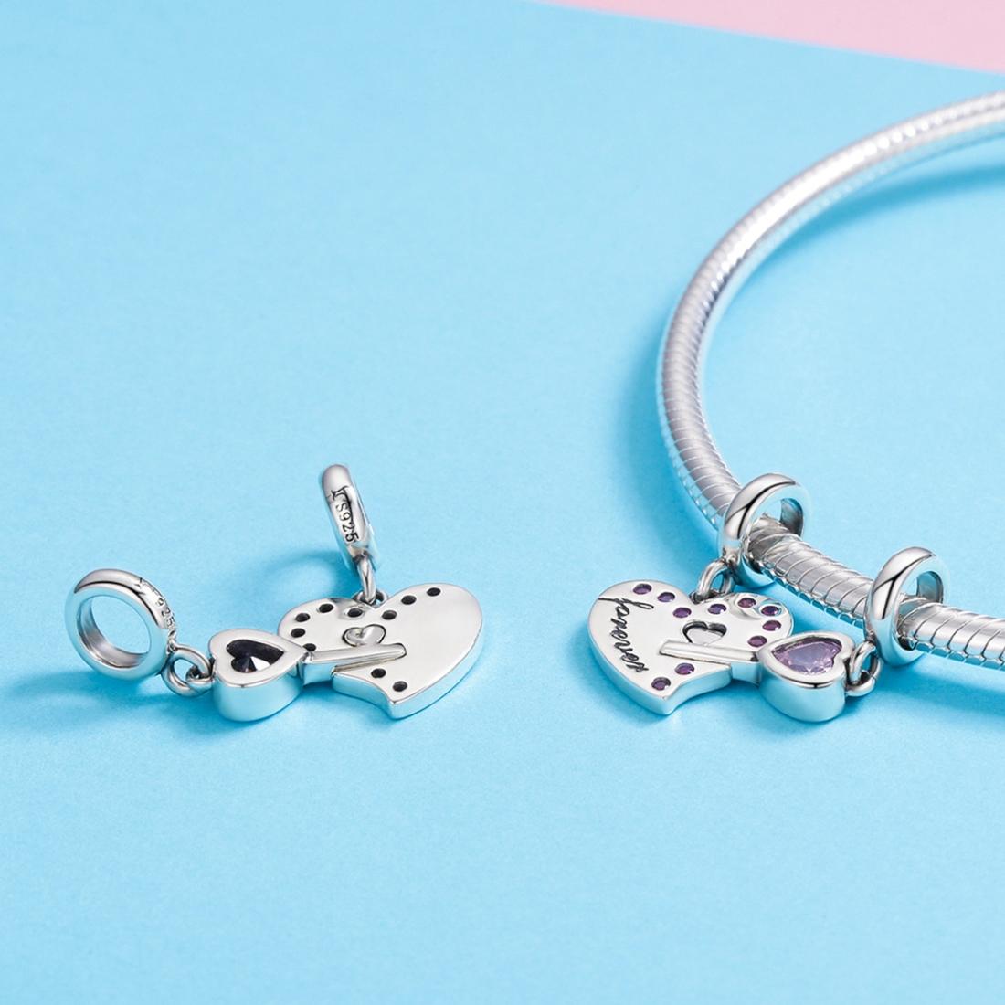 925 Sterling Silver Diamond Heart Spoon Bracelet 9