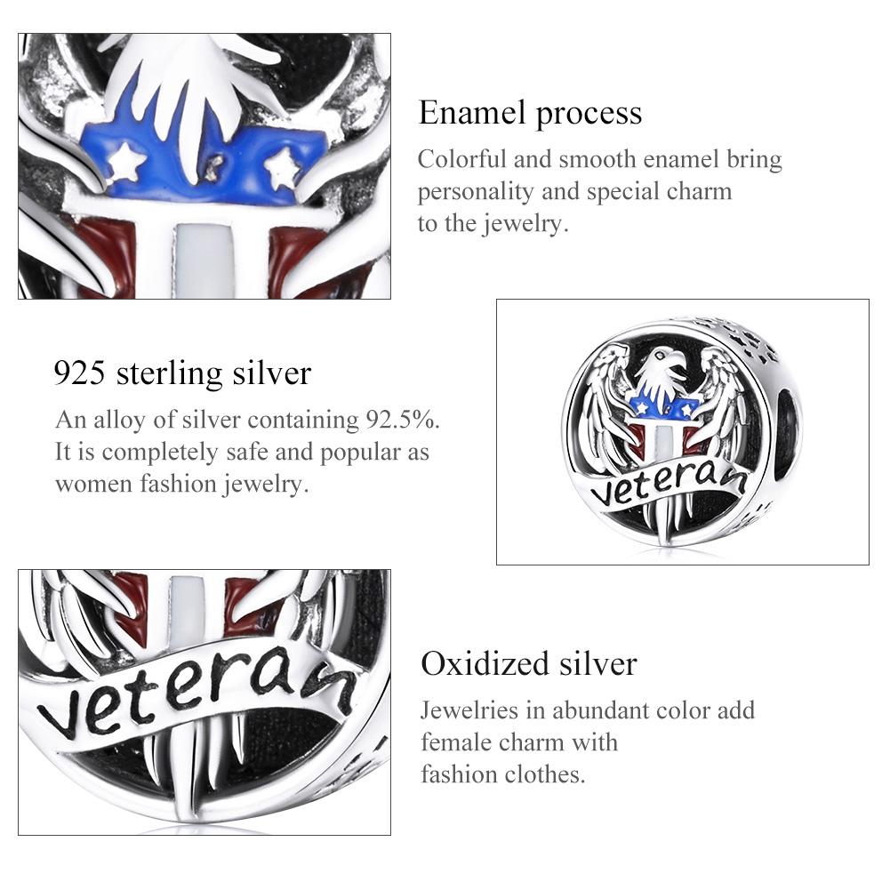 925 Sterling Silver Eagle Beads For Diy Bracelets & Necklaces 5