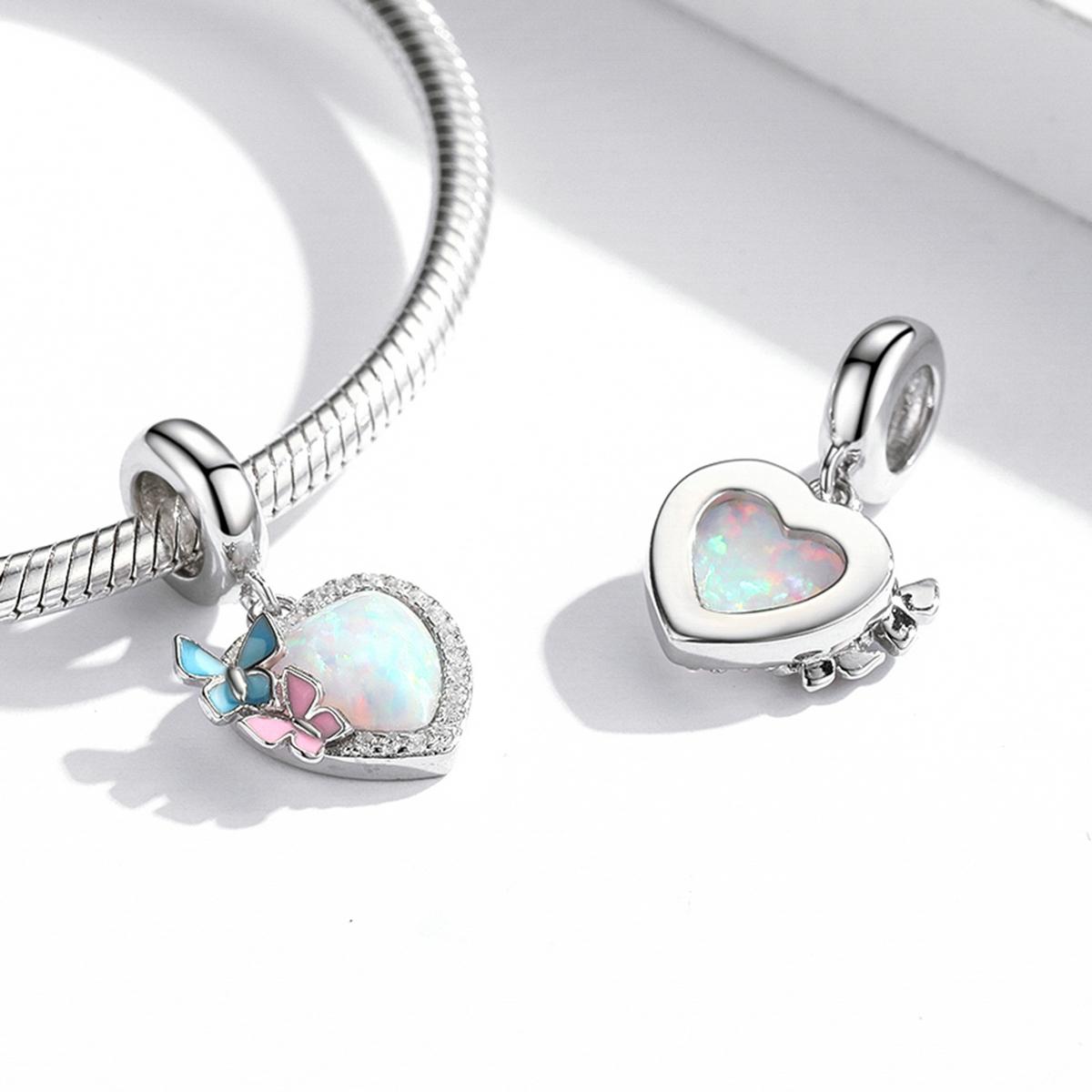 925 Sterling Silver Colorful Opal Butterfly Pendant For Diy Bracelets & Necklaces 5