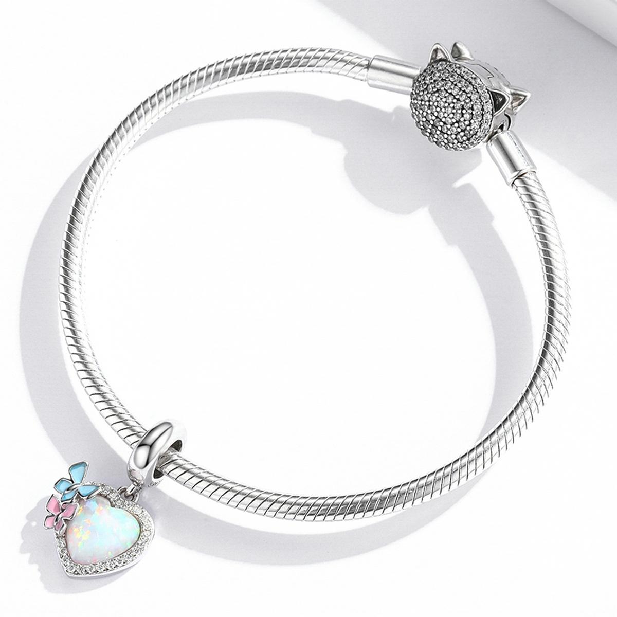 925 Sterling Silver Colorful Opal Butterfly Pendant For Diy Bracelets & Necklaces 6