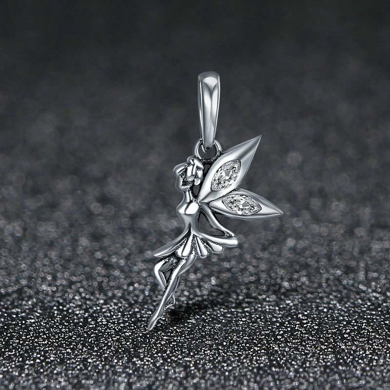 925 Sterling Silver Flower Fairy Dangle Pendant For Diy Bracelets & Necklaces 4