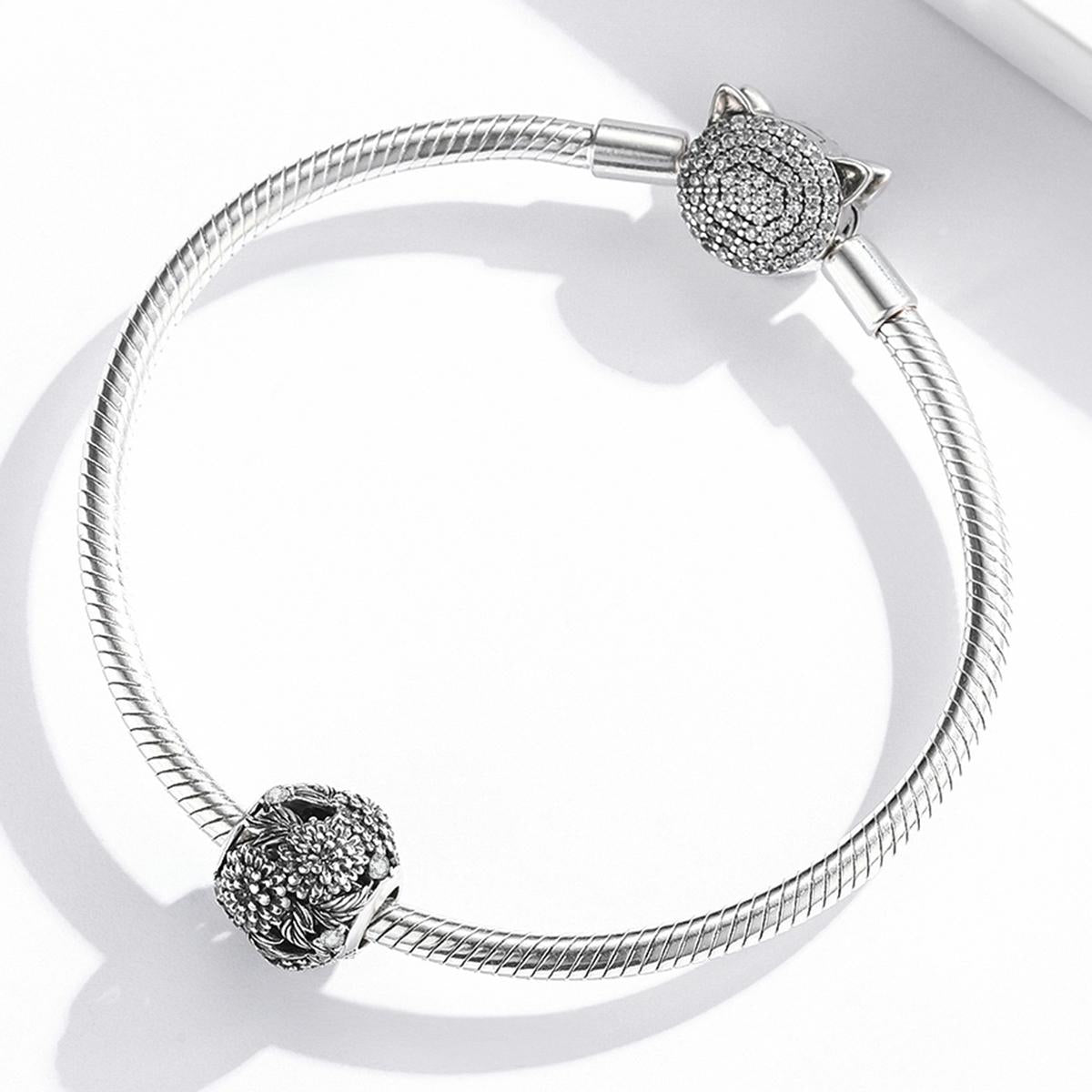 925 Sterling Silver Embossed Flower Beads For Diy Bracelets & Necklaces 7