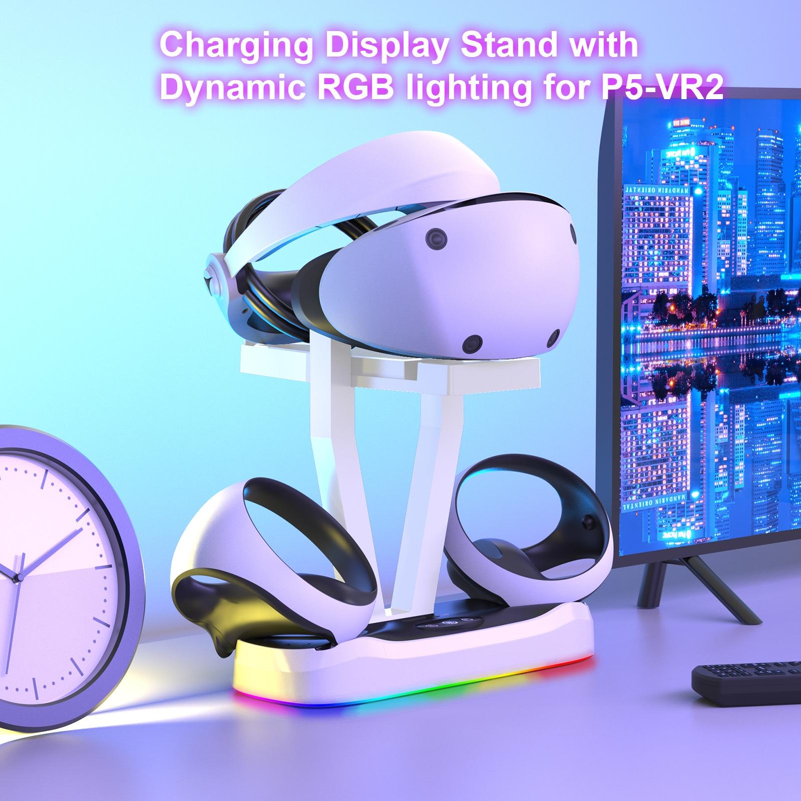 Playstation Magnetic Charging Base with Rgb Light and Storage Rack 3