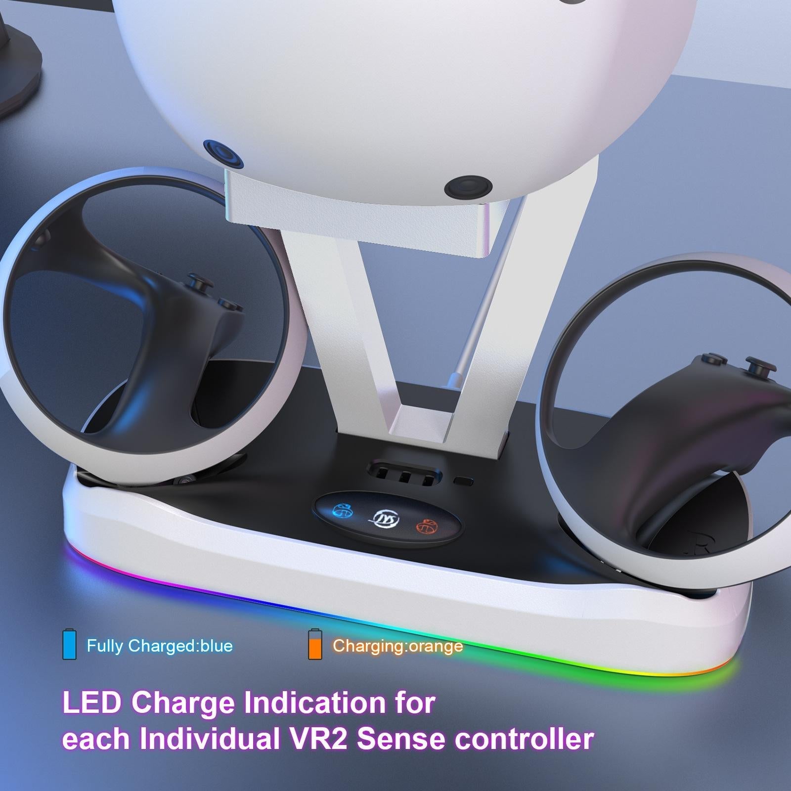 Playstation Magnetic Charging Base with Rgb Light and Storage Rack 4