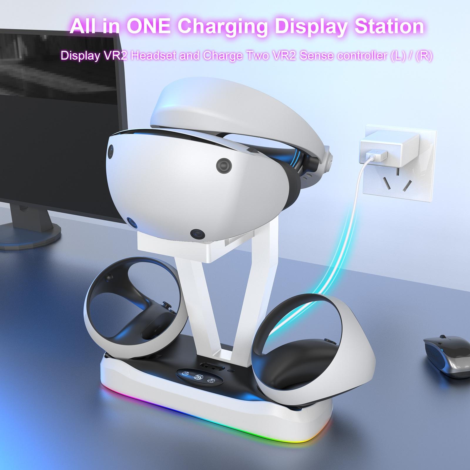 Playstation Magnetic Charging Base with Rgb Light and Storage Rack 5