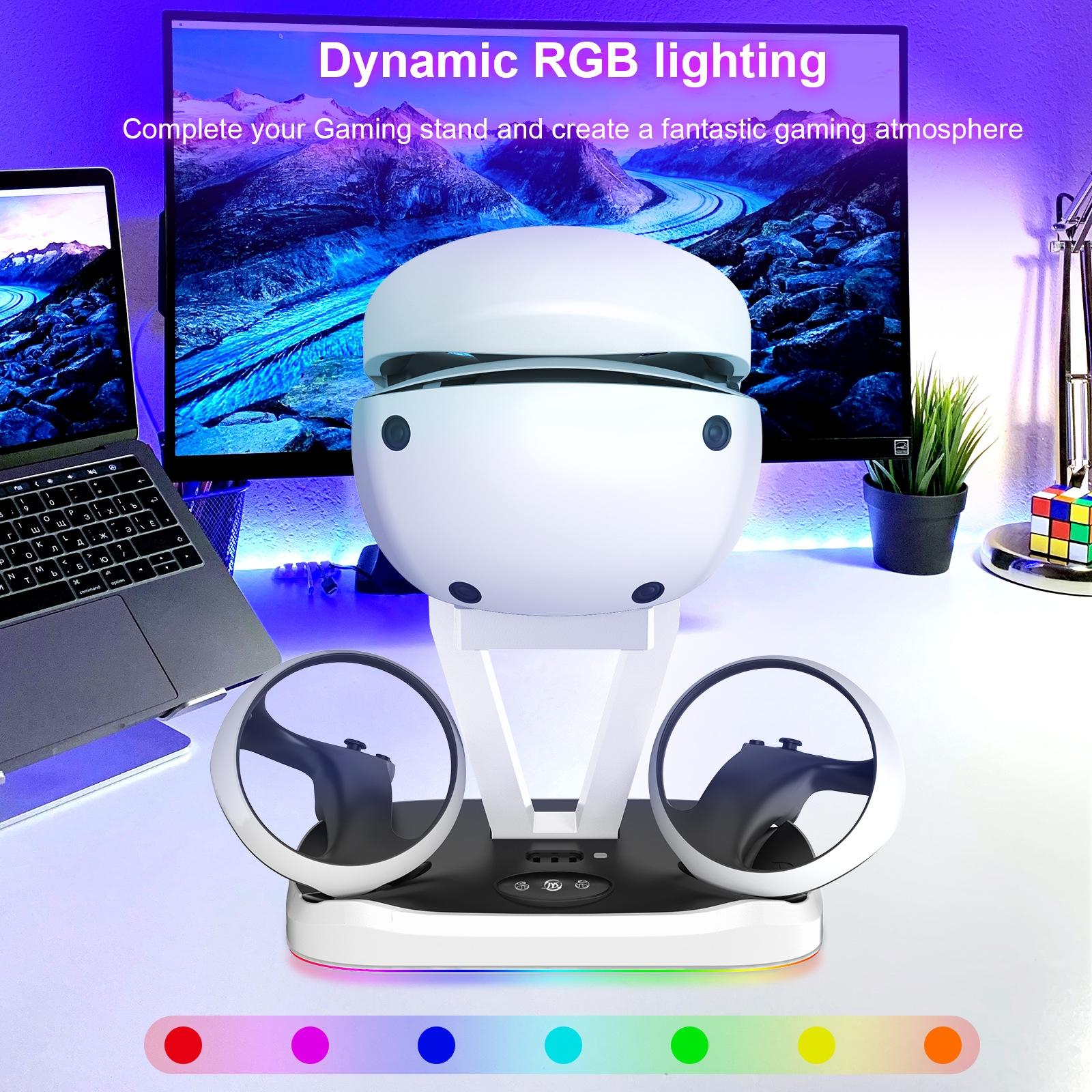 Playstation Magnetic Charging Base with Rgb Light and Storage Rack 6