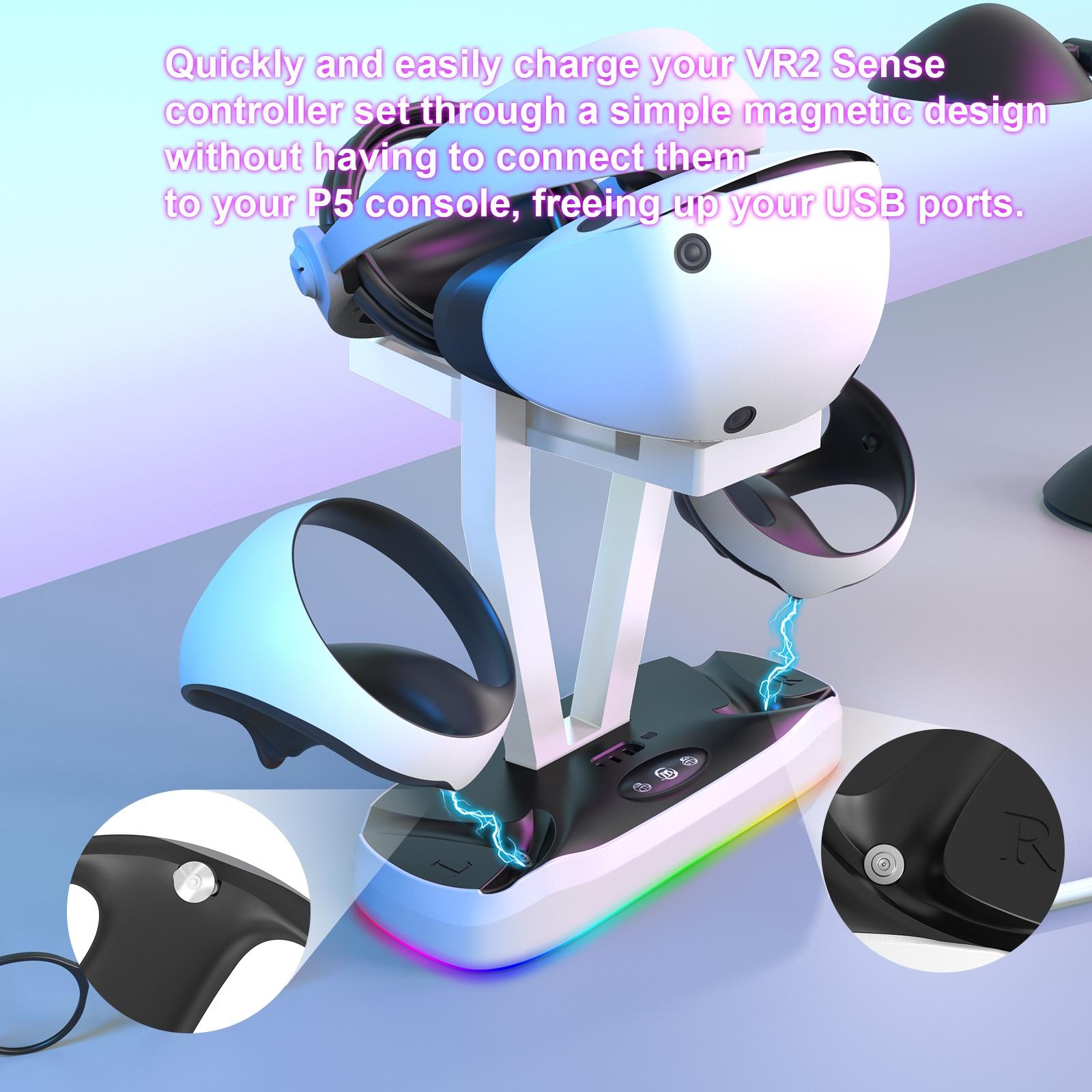 Playstation Magnetic Charging Base with Rgb Light and Storage Rack 7