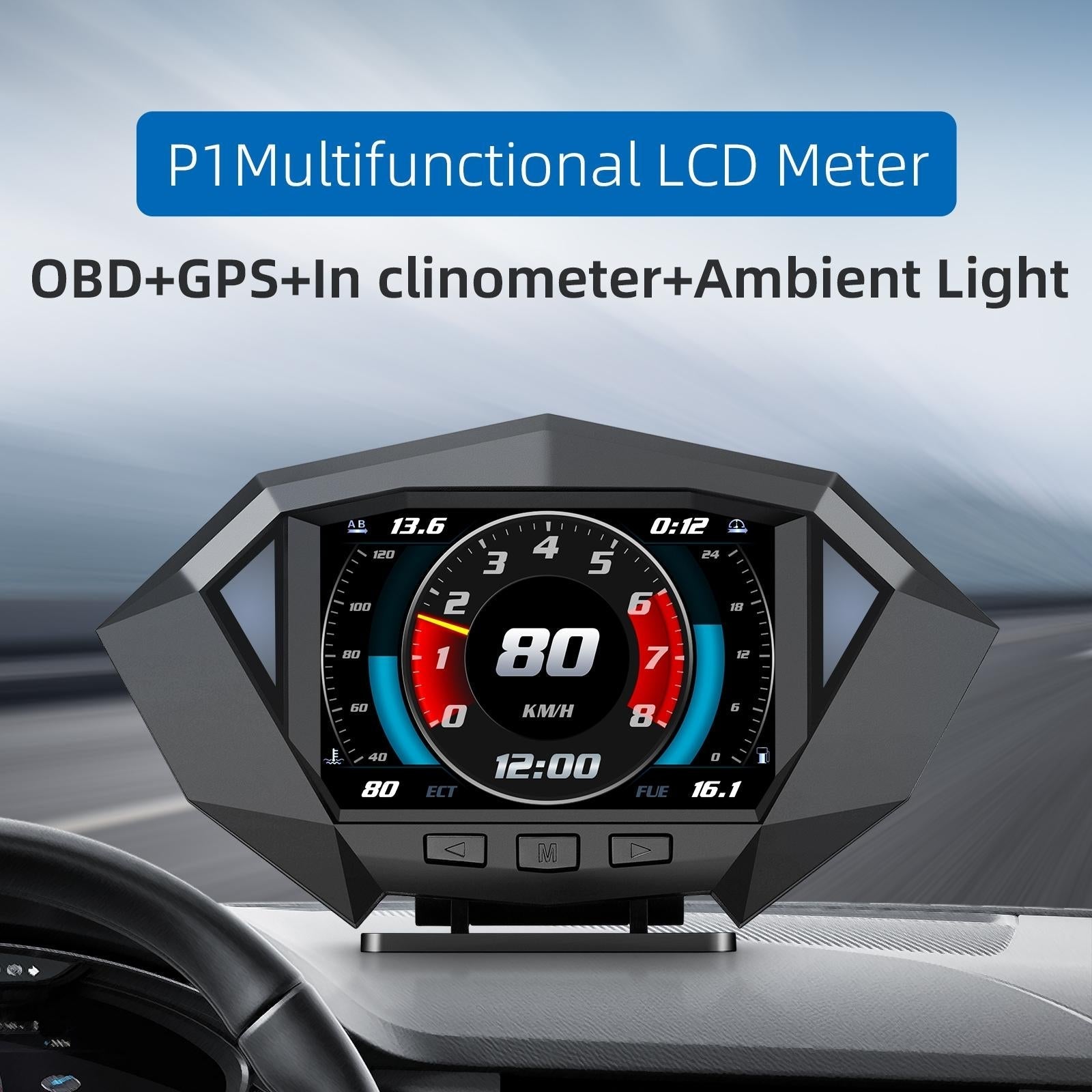 Smart Car Obd2 Gps Hud Speedometer 3.5 Inch Display 4