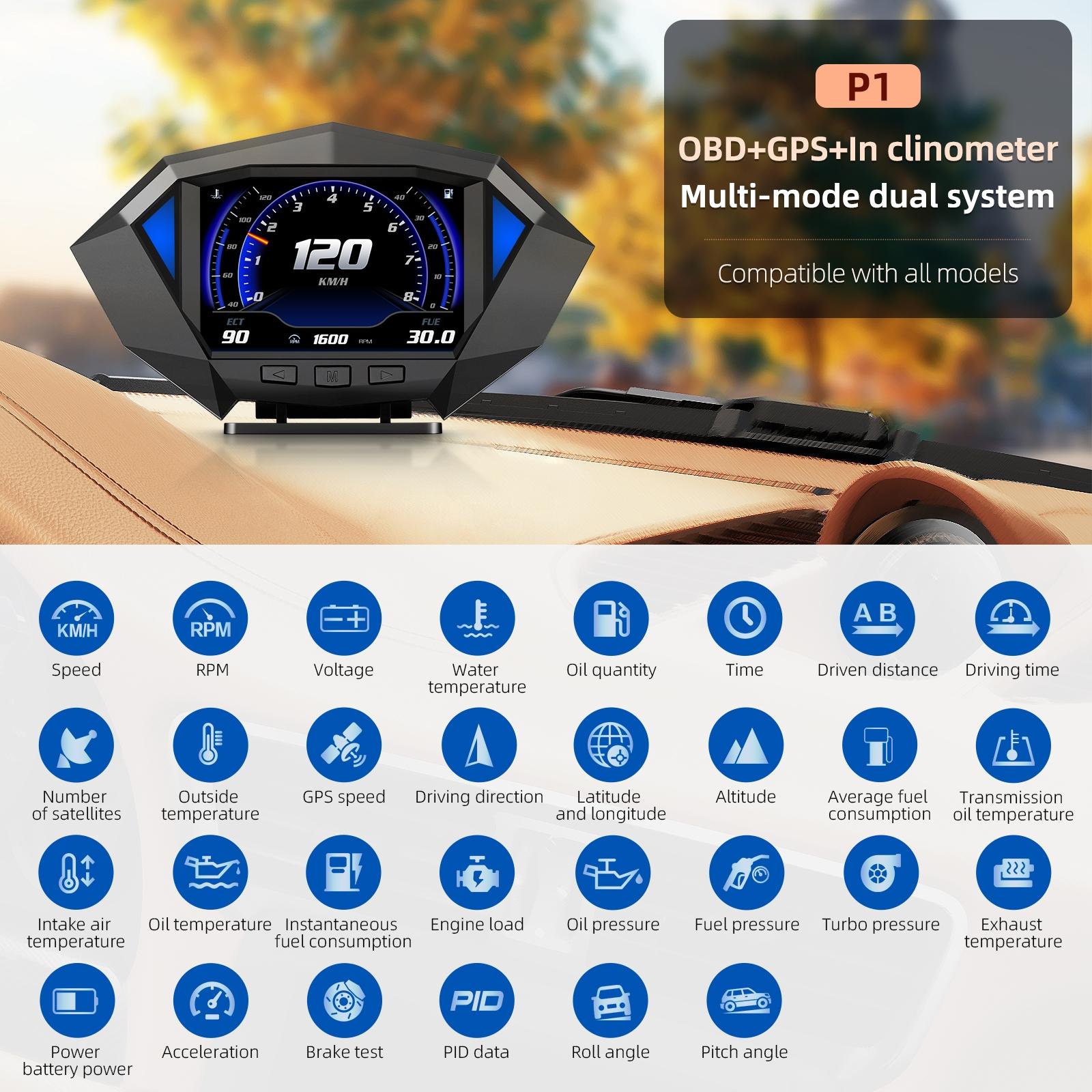 Smart Car Obd2 Gps Hud Speedometer 3.5 Inch Display 5