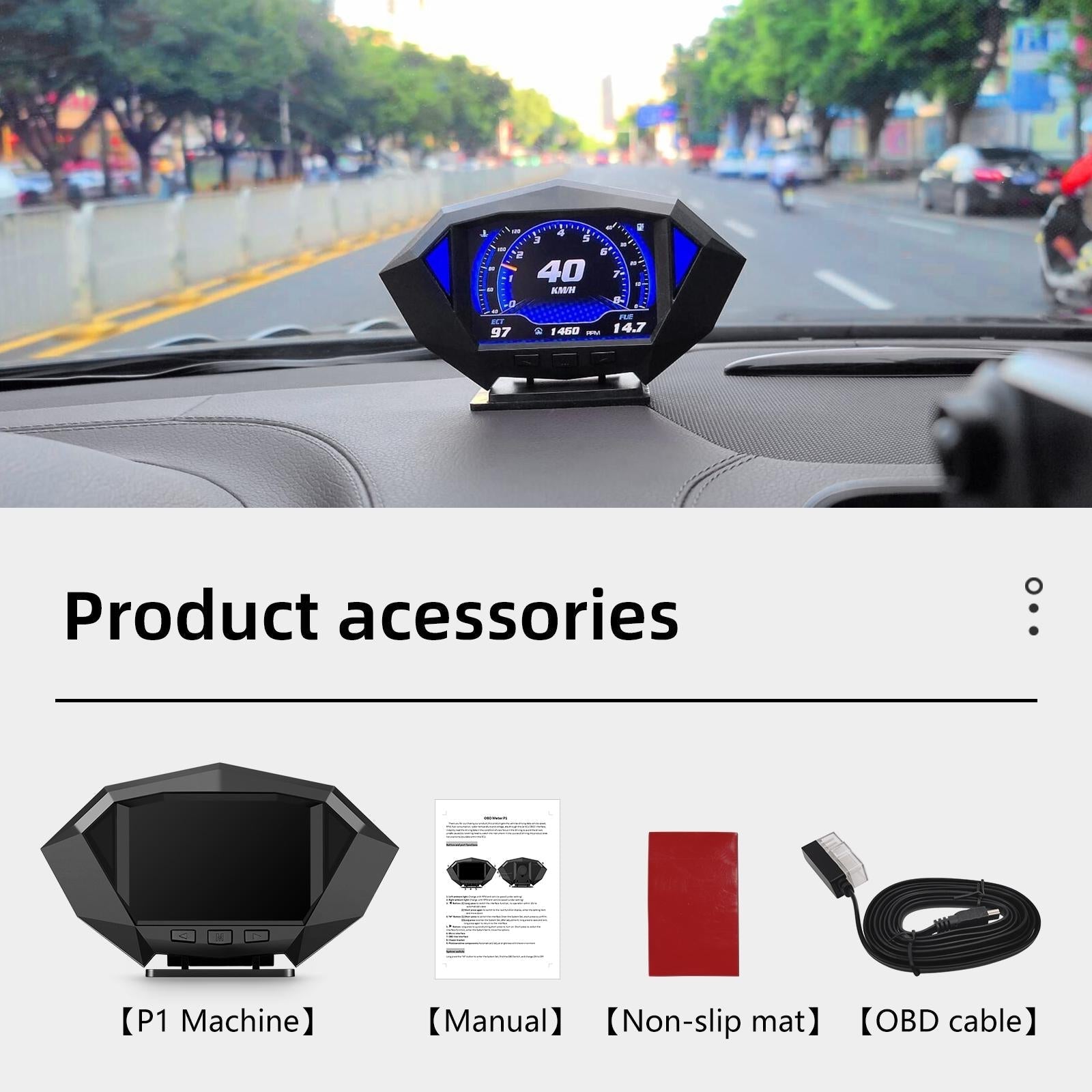 Smart Car Obd2 Gps Hud Speedometer 3.5 Inch Display 10