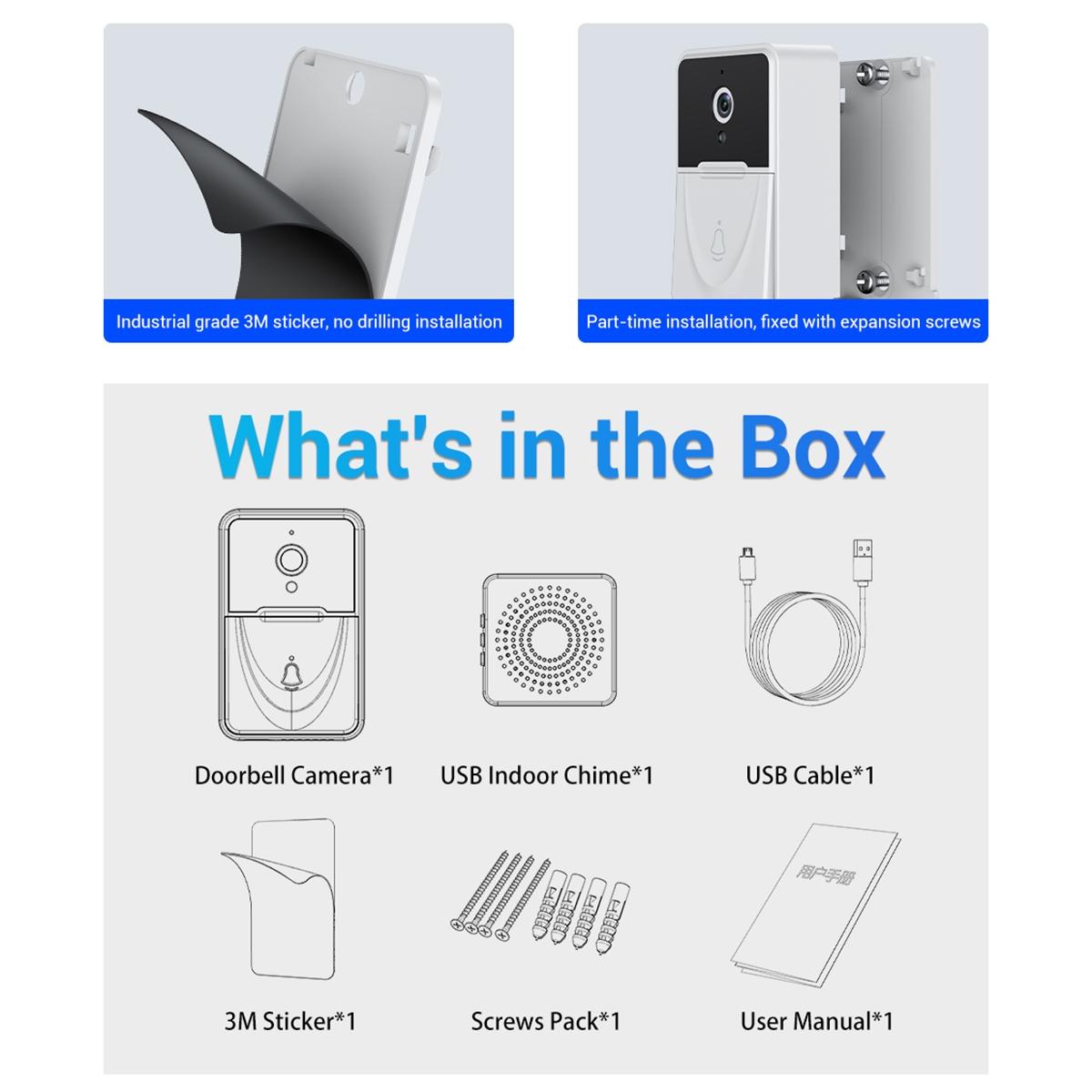 Wireless Doorbell Camera With App & Two-Way Voice & Cloud Storage - Compact 7