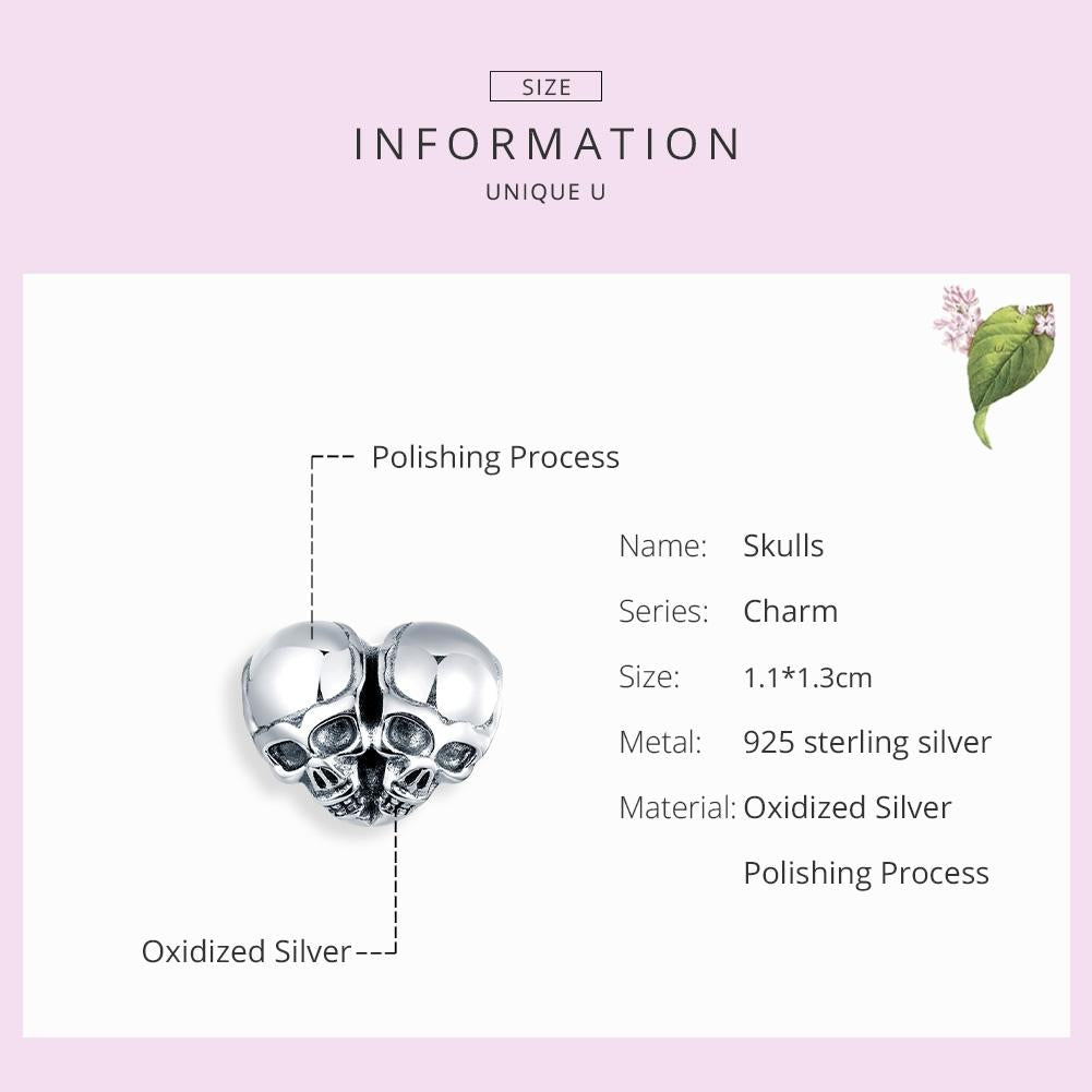 925 Sterling Silver Skull Beads For Diy Bracelets & Necklaces 5