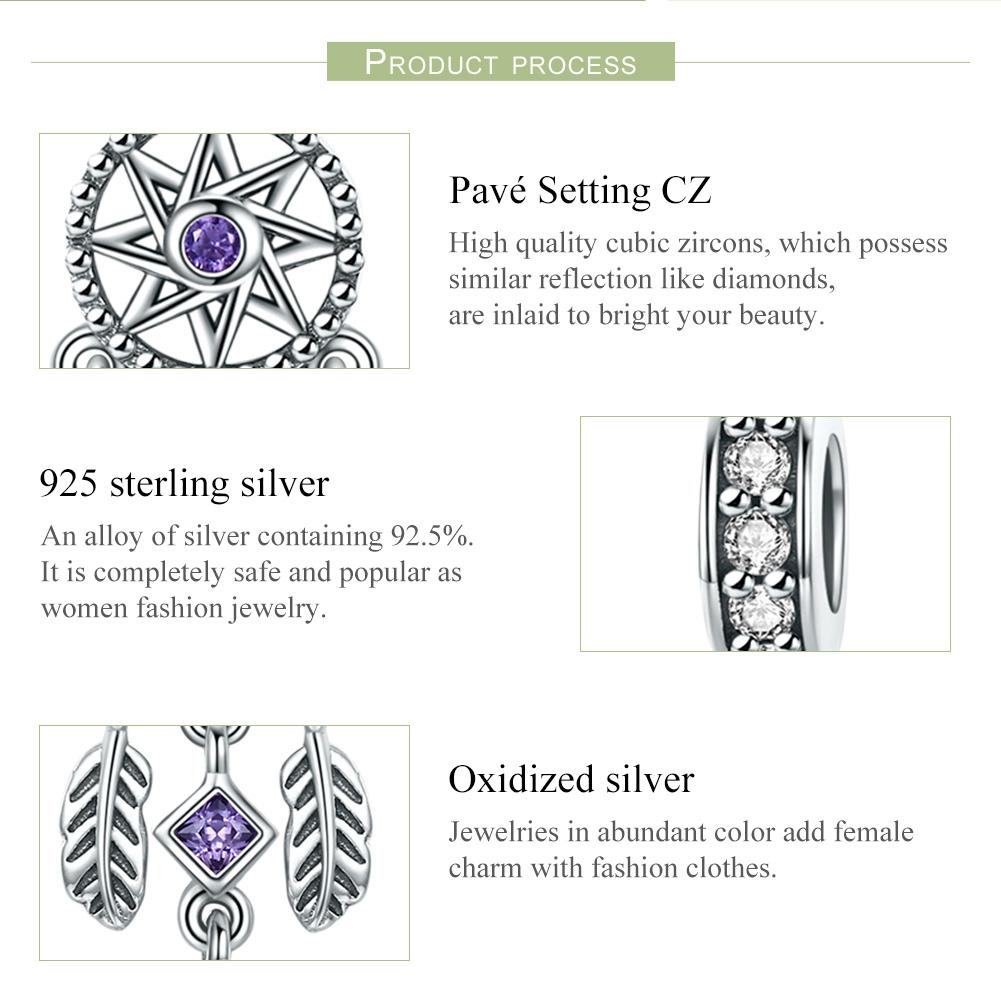925 Sterling Silver Dream Catcher Bracelet Beads 5