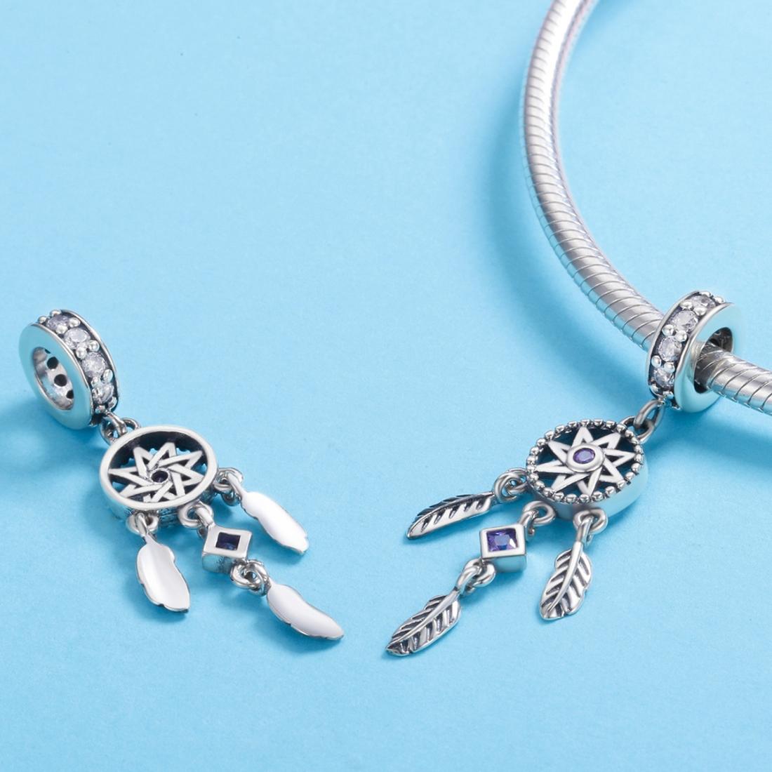 925 Sterling Silver Dream Catcher Bracelet Beads 6