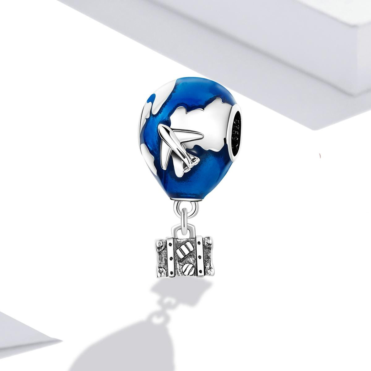 925 Sterling Silver Airplane & Hot Air Balloon Pendant For Diy Bracelets & Necklaces 3