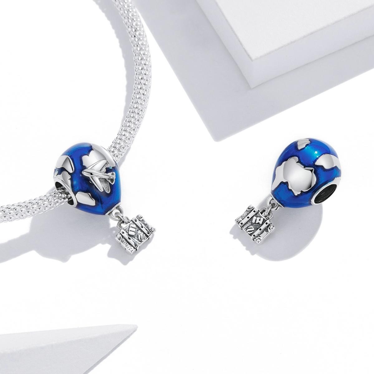 925 Sterling Silver Airplane & Hot Air Balloon Pendant For Diy Bracelets & Necklaces 6