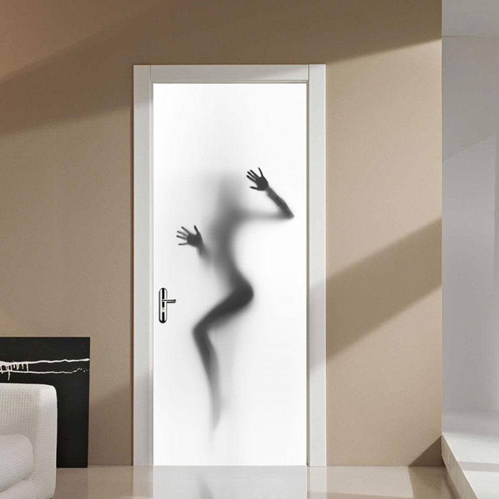 2-piece Diy 3d Door Sticker Set for Creative Home Decor 3