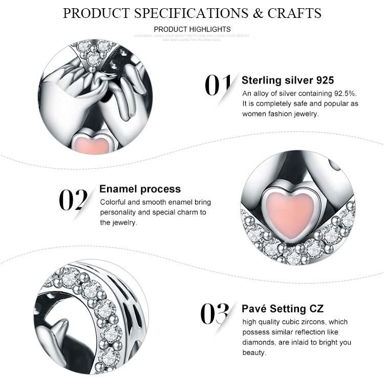 925 Sterling Silver Heart Diamond Accessories 5