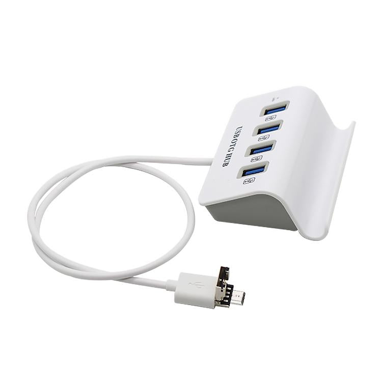 4-In-1 Micro Usb / Usb To 4 Usb 2.0 Otg Docking Station With Stand 3