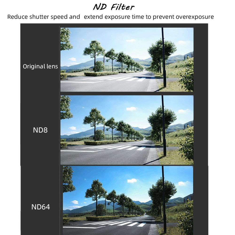 3-in-1 Round Lens Filter for Gopro Hero8 - Nd8 Nd16 Nd32 3