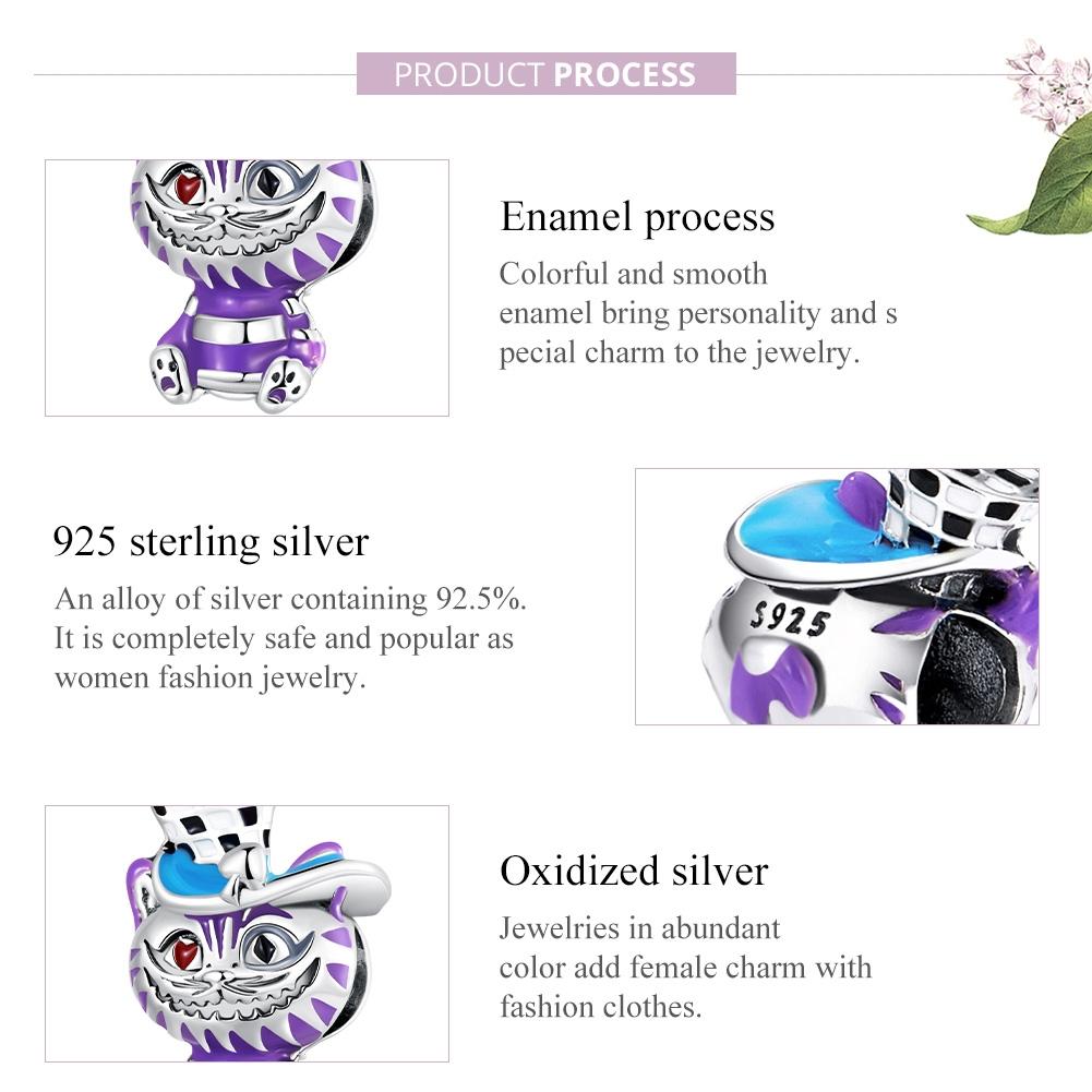 925 Sterling Silver Cat Bead For Diy Bracelet Or Necklace 5