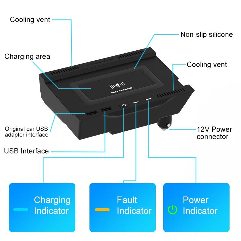 10w Wireless Charger for Mercedes-benz a Class 2019-2022 - Qi Standard Quick Charging 3