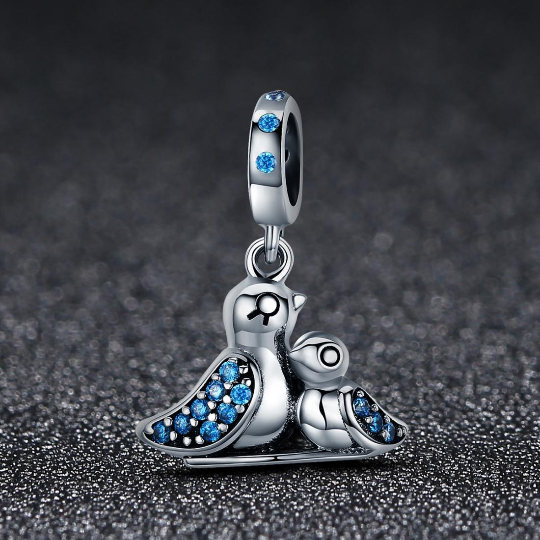 925 Sterling Silver Blue Gem Bird Bracelet Inlay 3