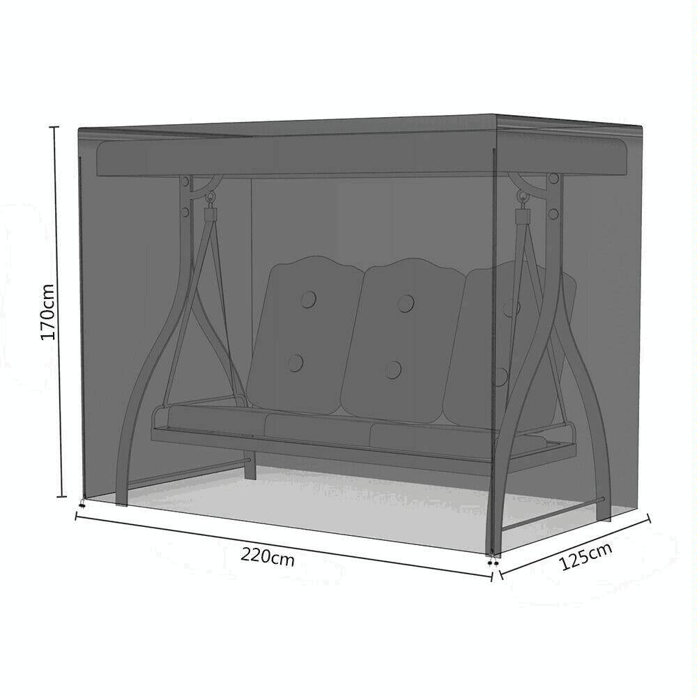 Waterproof Swing Dust Cover for Outdoor Garden Rocking Chair - 220x125x170cm Size 8