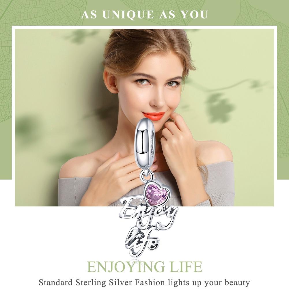 925 Sterling Silver Love Life Pendant For Diy Necklace / Bracelet 4
