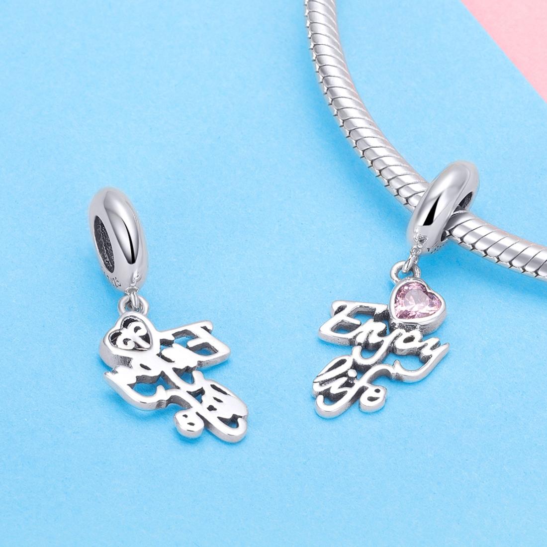 925 Sterling Silver Love Life Pendant For Diy Necklace / Bracelet 7