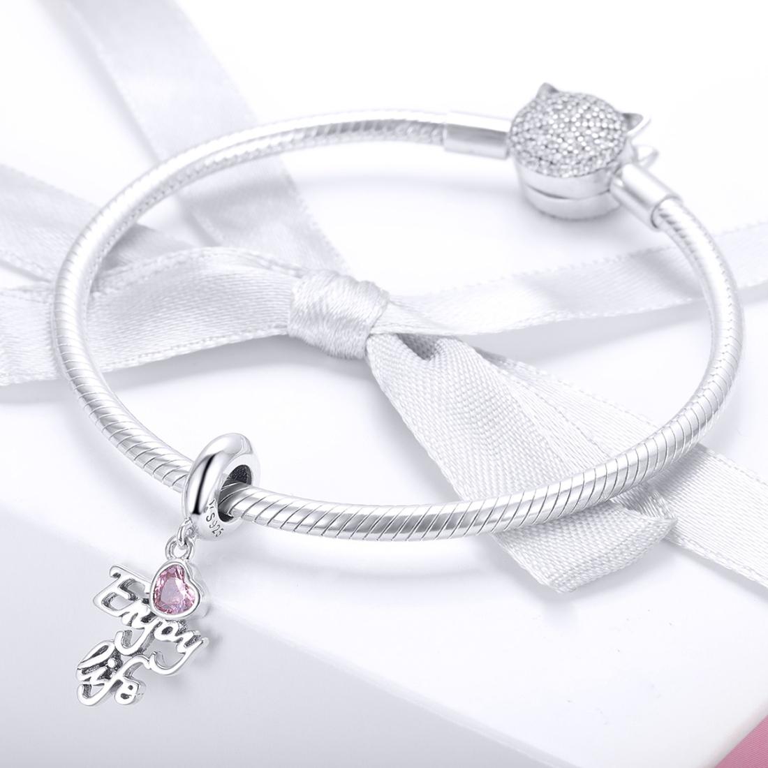 925 Sterling Silver Love Life Pendant For Diy Necklace / Bracelet 8