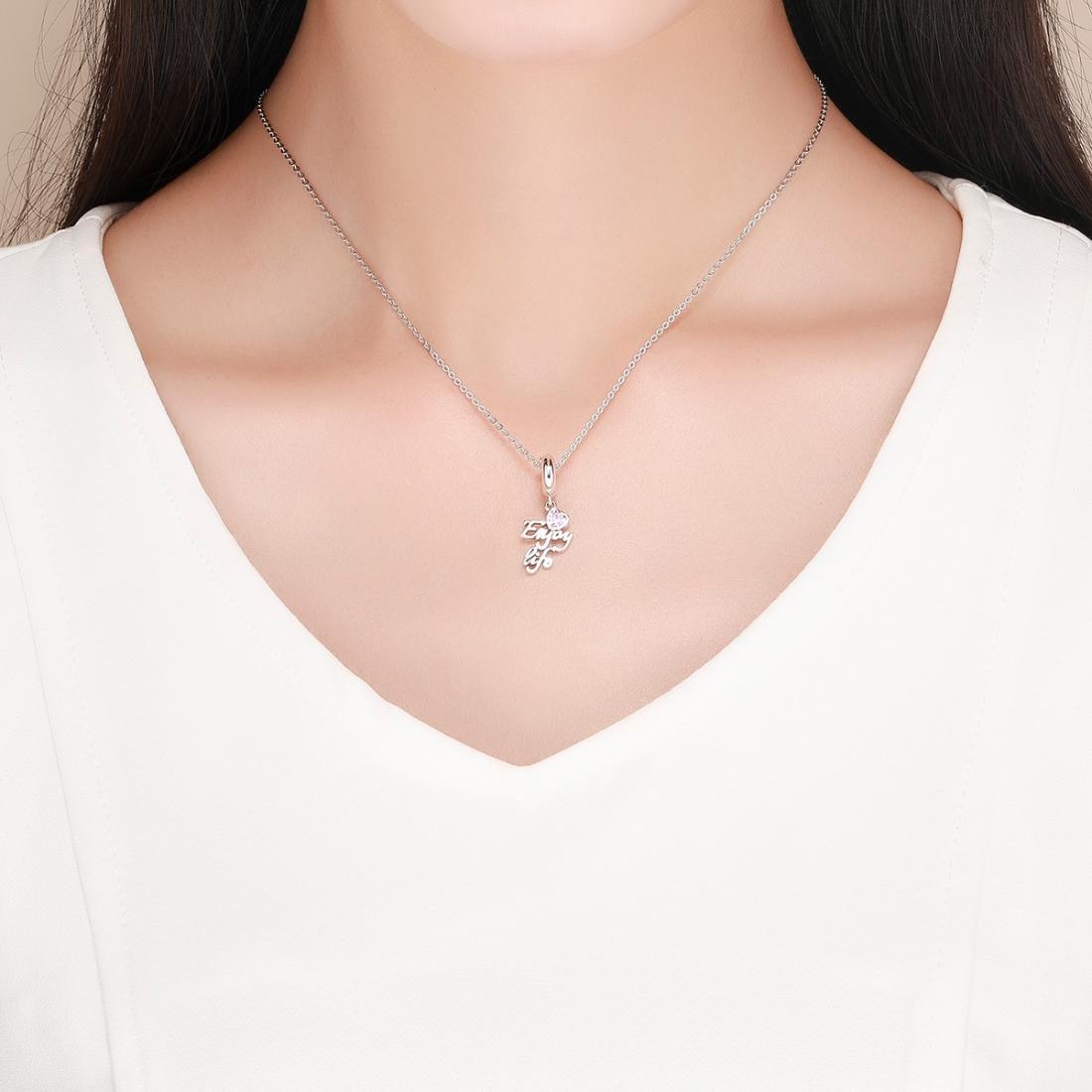 925 Sterling Silver Love Life Pendant For Diy Necklace / Bracelet 9