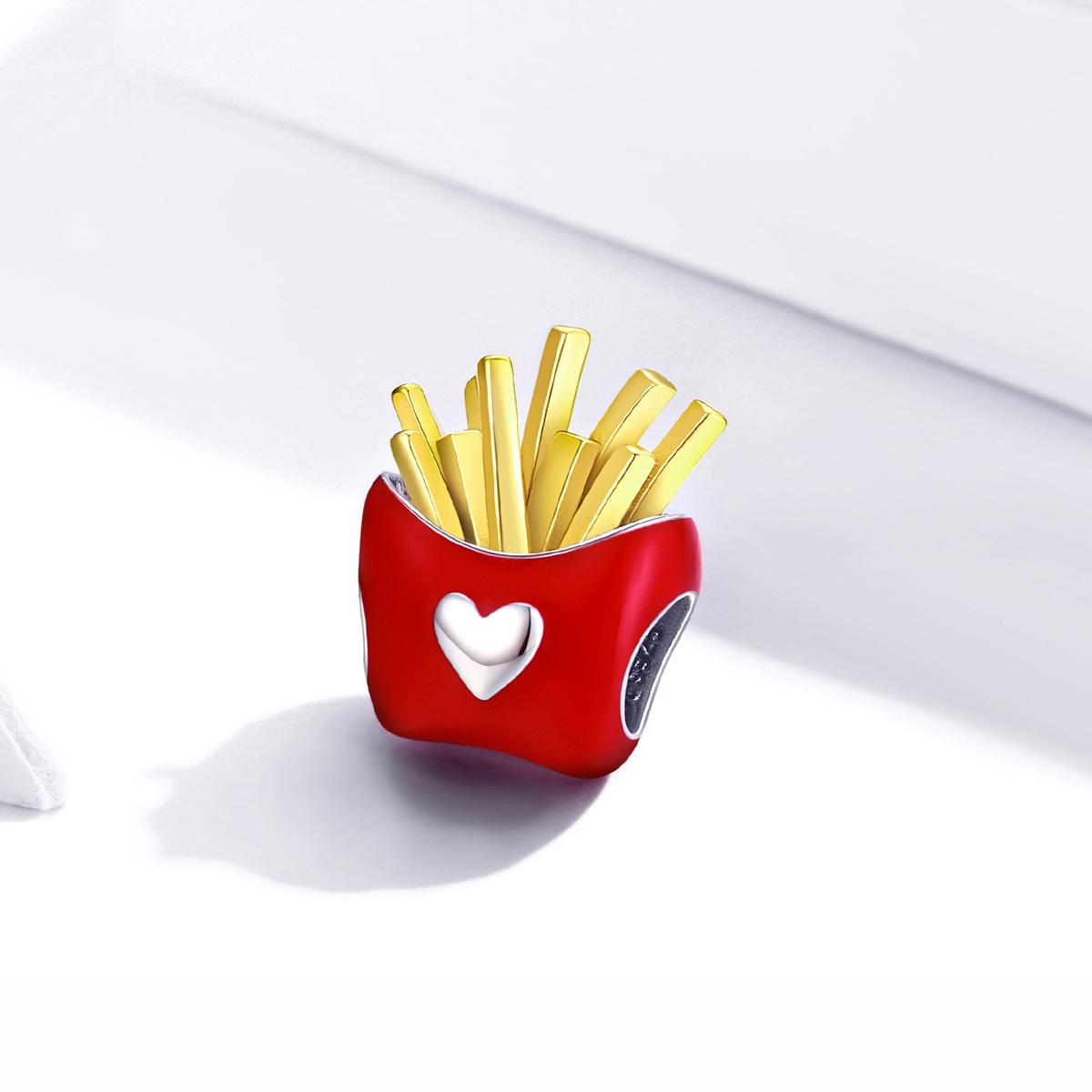 925 Sterling Silver Delicious Fries Food Beads For Diy Bracelets & Necklaces 3