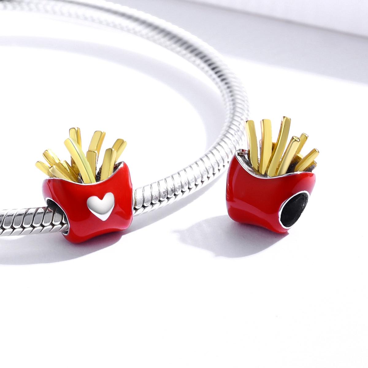 925 Sterling Silver Delicious Fries Food Beads For Diy Bracelets & Necklaces 7