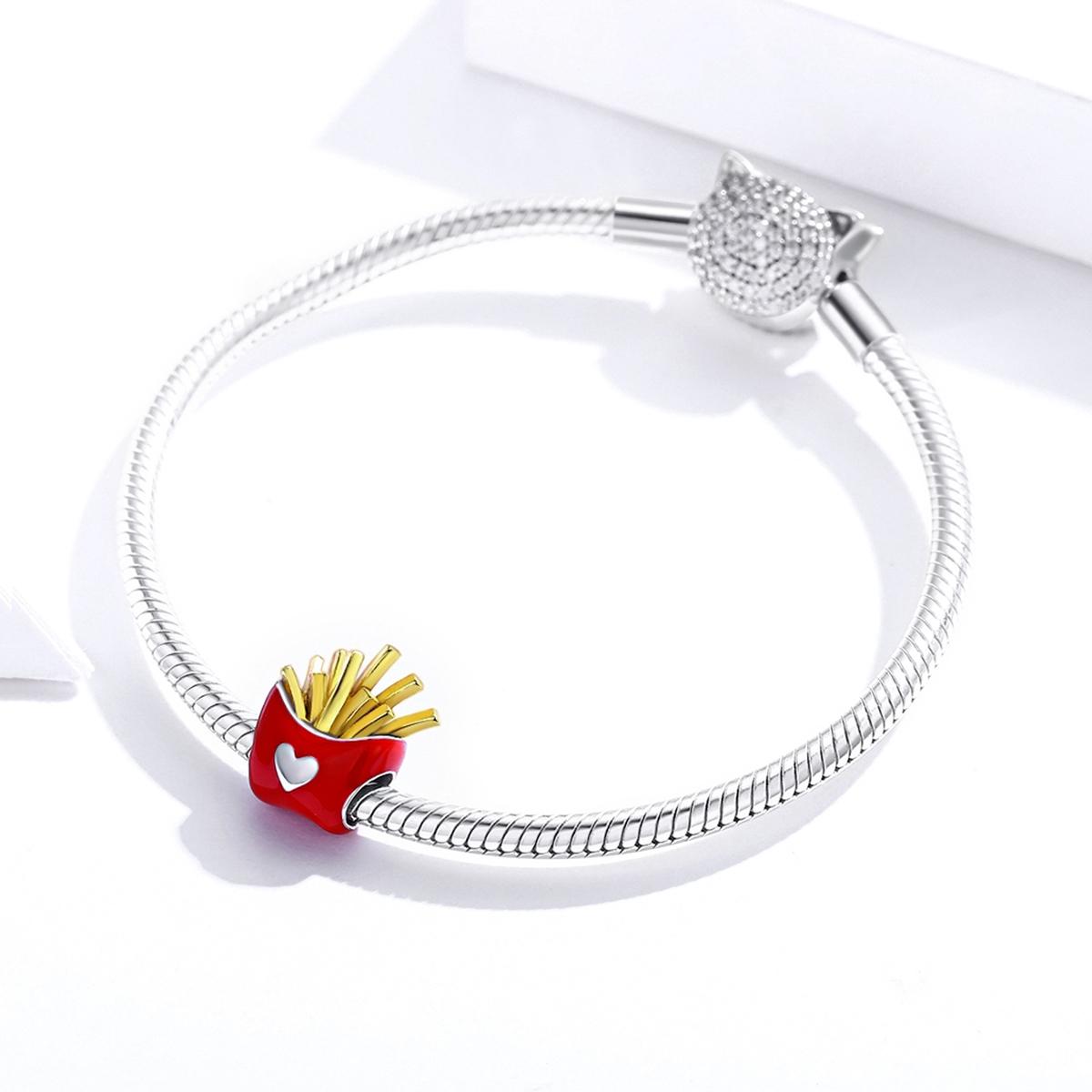 925 Sterling Silver Delicious Fries Food Beads For Diy Bracelets & Necklaces 8