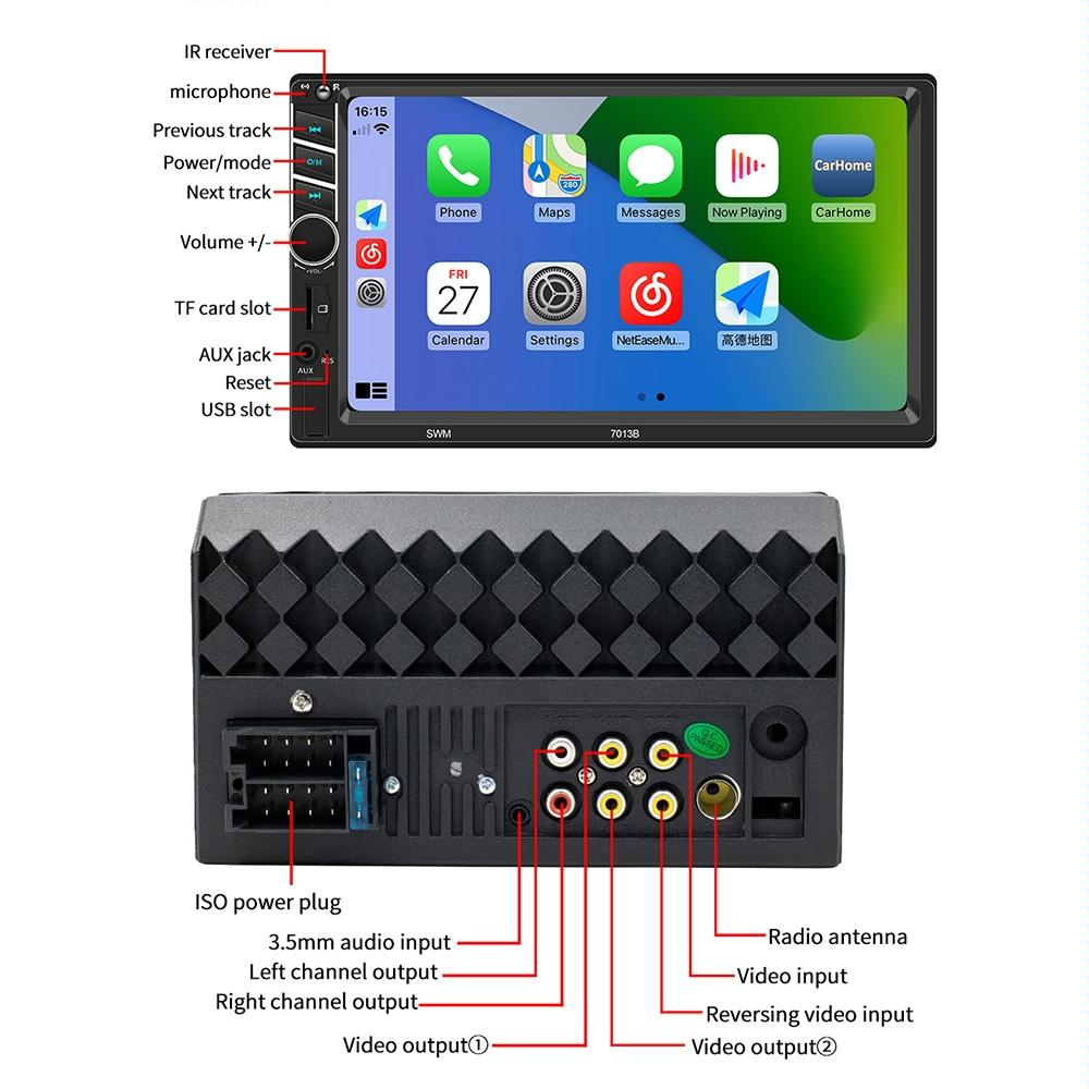 7 Inch Car Radio Receiver Mp5 Player Fm & Bluetooth & Tf Card & Phone Link & Wired Carplay 4