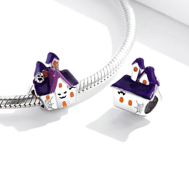 925 Sterling Silver Diy Purple Ghost House Beaded Accessories 4