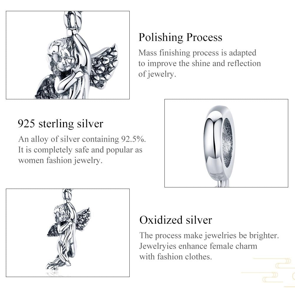 925 Sterling Silver Handmade Cupid Pendant Diy Accessory 5