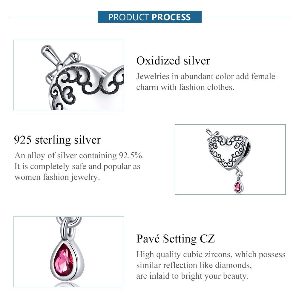 925 Sterling Silver Cupid Heart Beads For Diy Bracelets & Necklaces 5