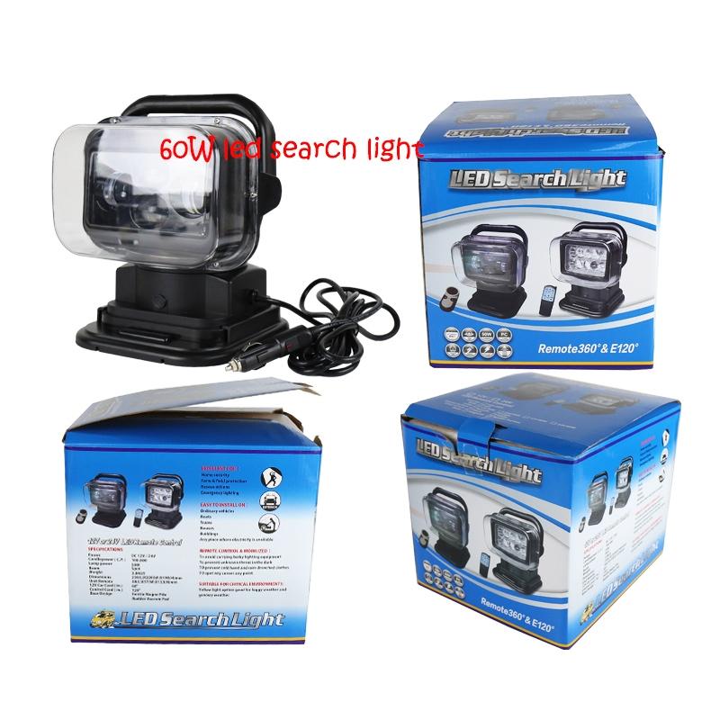 60W Dc 12 - 24V 400Lm Car 200M Wireless Remote Control 360 Degree Adjustable Led Search High Bay Lights / Spotlights 6
