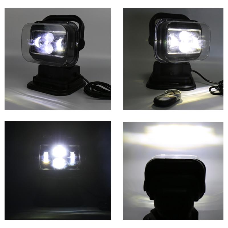 60W Dc 12 - 24V 400Lm Car 200M Wireless Remote Control 360 Degree Adjustable Led Search High Bay Lights / Spotlights 7