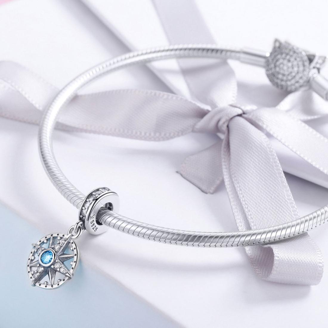 925 Sterling Silver Compass Pendant Necklace 7