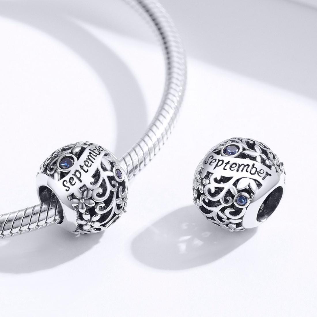 925 Sterling Silver Diy Birthstone Bracelet & Necklace Set September Style - September 4