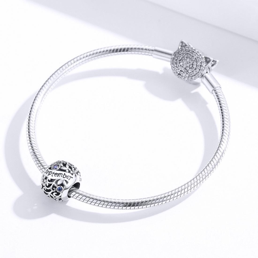 925 Sterling Silver Diy Birthstone Bracelet & Necklace Set September Style - September 5