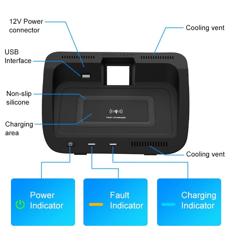 10w Qi Wireless Charger for Toyota Rav4 2020-2021 3