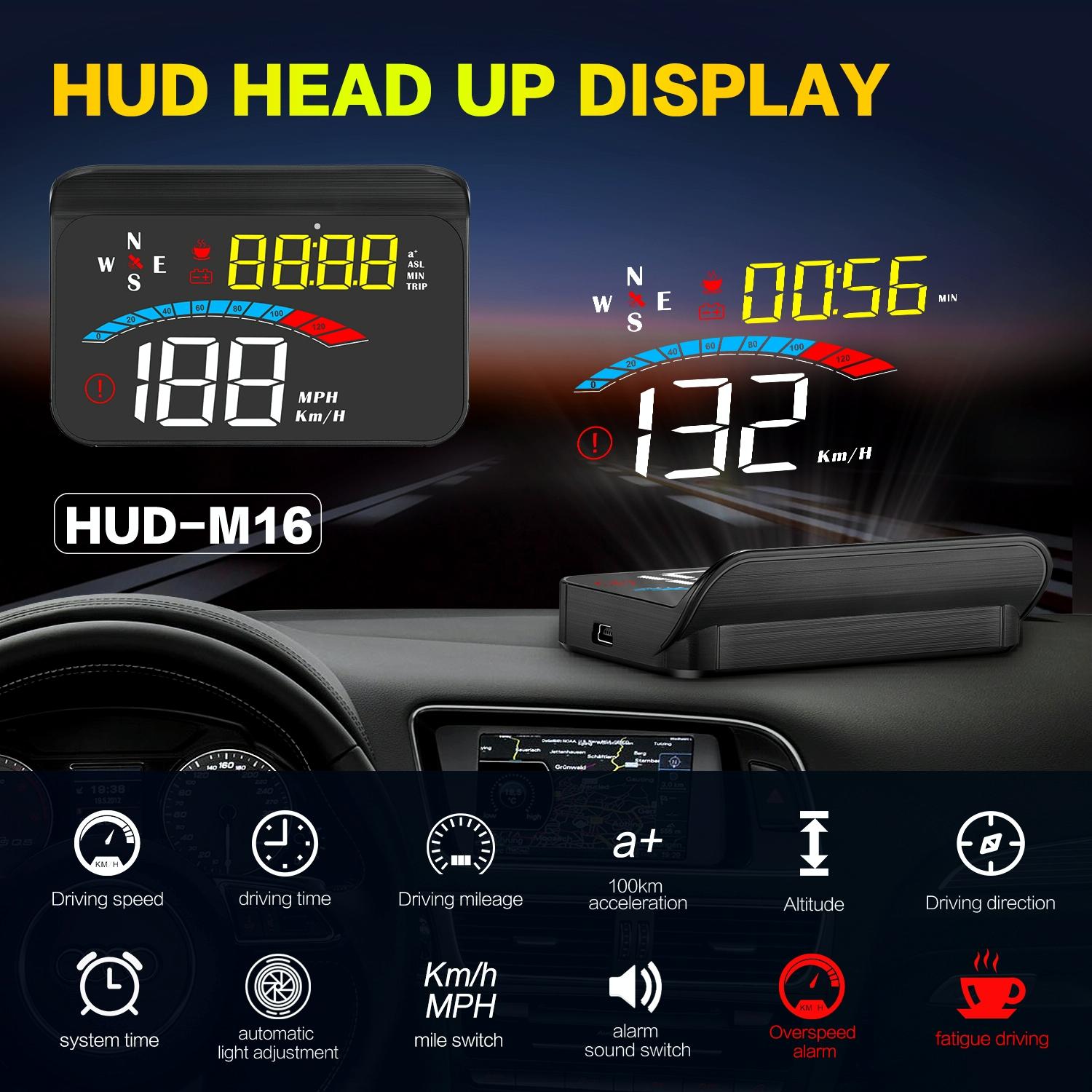 Universal Car Hud Gps Speed Meter With Voltage Display