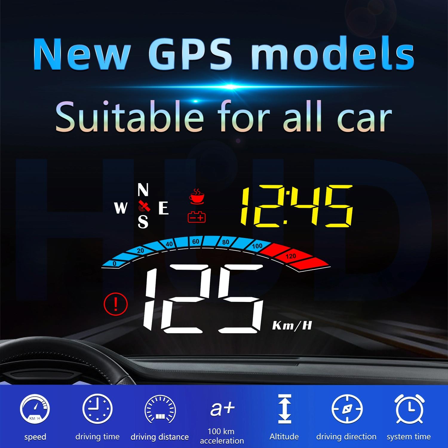 Universal Car Hud Gps Speed Meter With Voltage Display 4